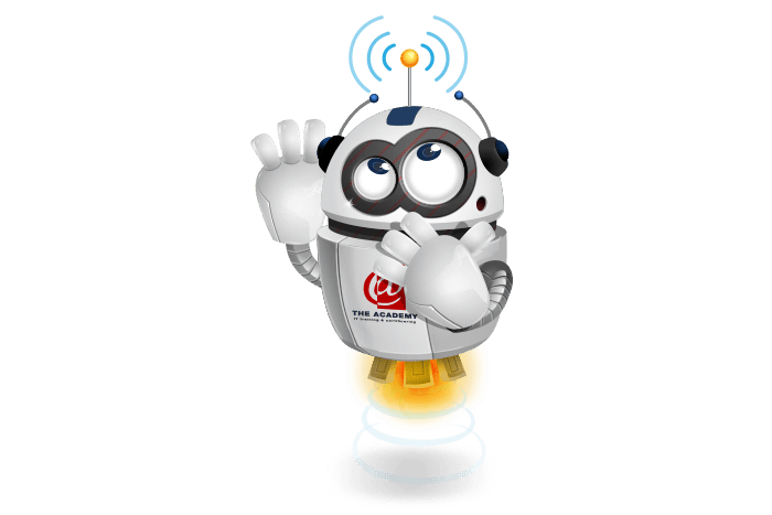 Buddy de Mascotte die een signaal met de wensen van de klant ontvangt