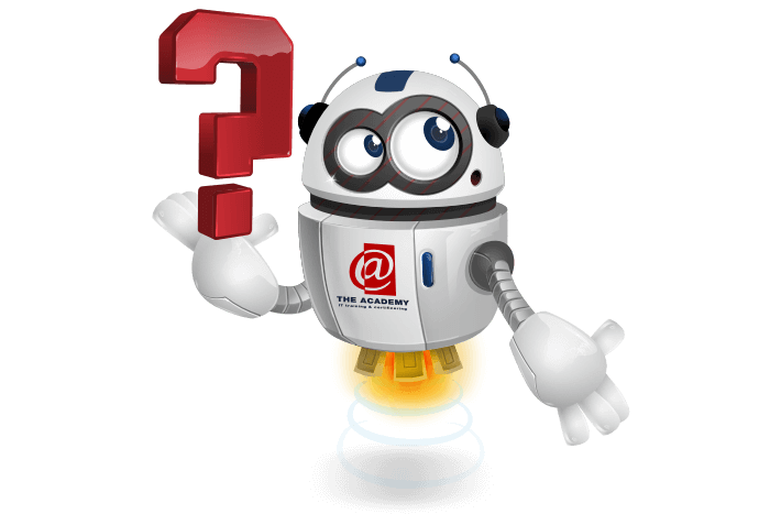 B de Mascotte met een groot vraagteken