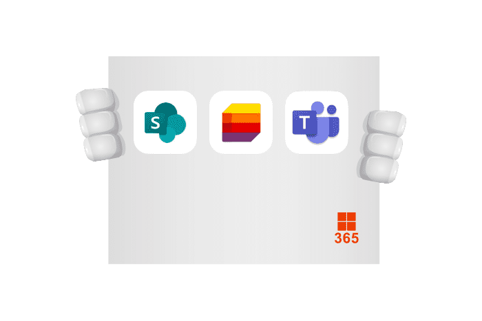 Buddy met een bord in zijn handen met logo\'s