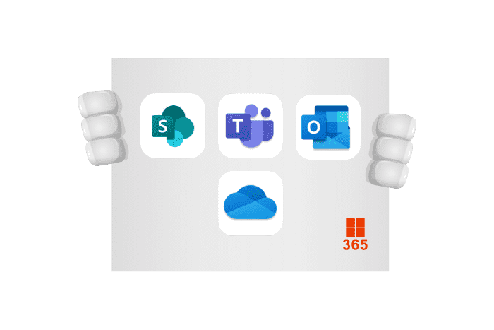 Buddy met een bord in zijn handen met logo\'s