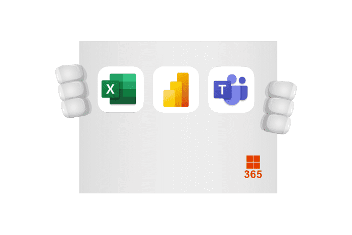 Buddy met een bord in zijn handen met logo\'s