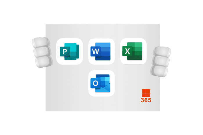 Buddy met een bord in zijn handen met logo\'s